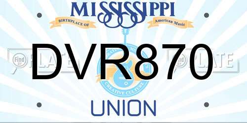 DVR870 Mississippi License Plate