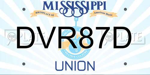 DVR87D Mississippi License Plate