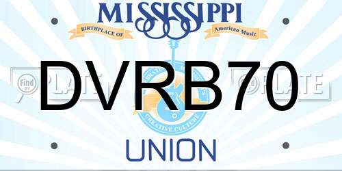 DVRB70 Mississippi License Plate