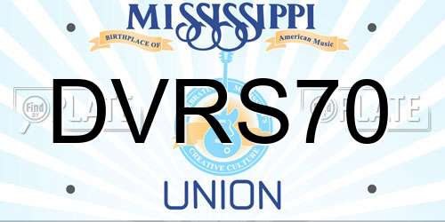 DVRS70 Mississippi License Plate