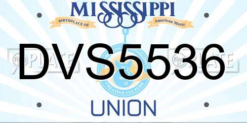 DVS5536 Mississippi License Plate