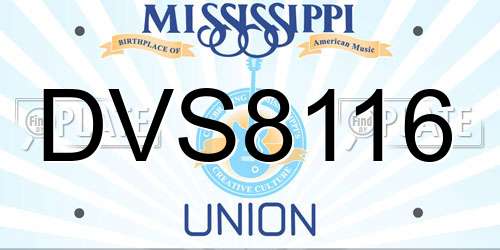 DVS8116 Mississippi License Plate