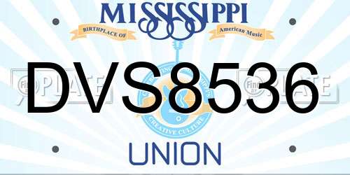 DVS8536 Mississippi License Plate