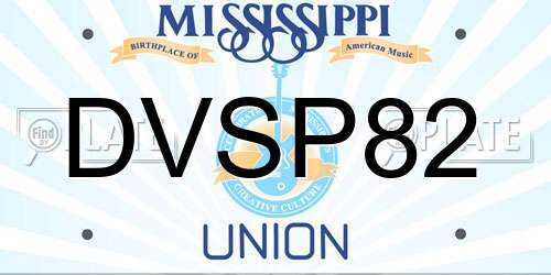 DVSP82 Mississippi License Plate