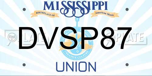 DVSP87 Mississippi License Plate