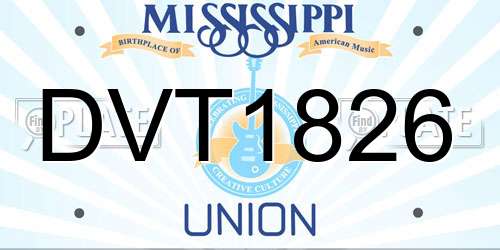 DVT1826 Mississippi License Plate