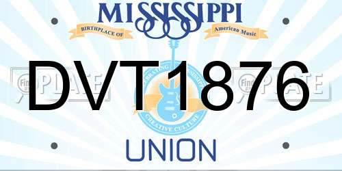 DVT1876 Mississippi License Plate