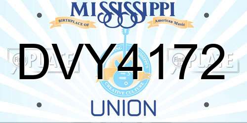 DVY4172 Mississippi License Plate