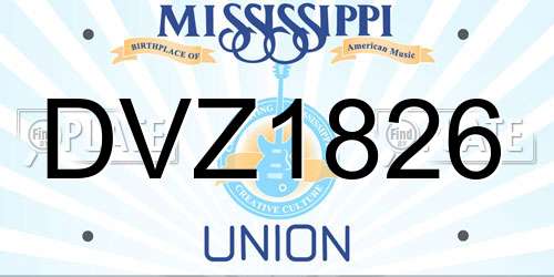 DVZ1826 Mississippi License Plate