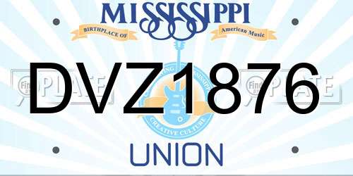 DVZ1876 Mississippi License Plate