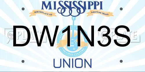 DW1N3S Mississippi License Plate