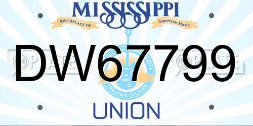 DW67799 Mississippi License Plate