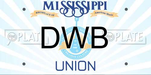 DWB Mississippi License Plate