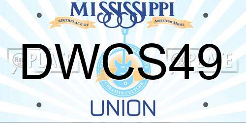 DWCS49 Mississippi License Plate