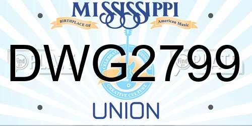 DWG2799 Mississippi License Plate