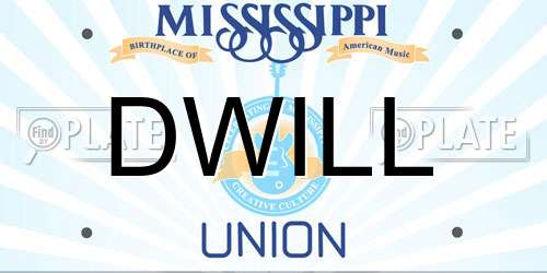 DWILL Mississippi License Plate