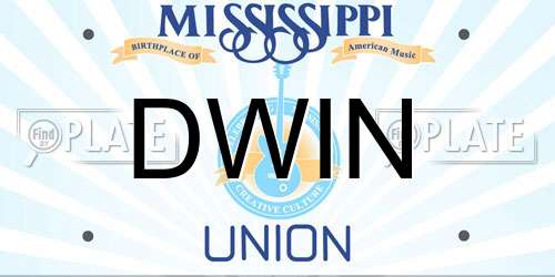 DWIN Mississippi License Plate