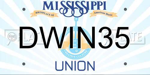 DWIN35 Mississippi License Plate