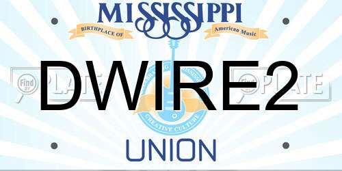 DWIRE2 Mississippi License Plate
