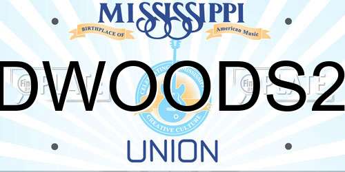 DWOODS2 Mississippi License Plate