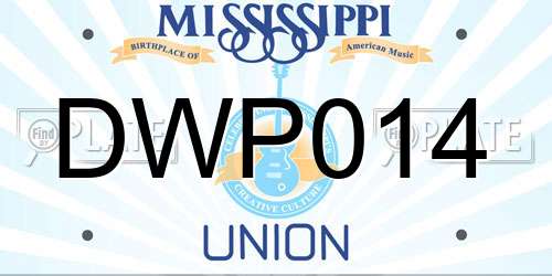 DWP014 Mississippi License Plate