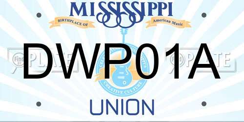 DWP01A Mississippi License Plate