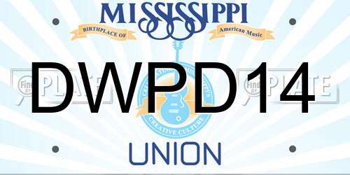 DWPD14 Mississippi License Plate