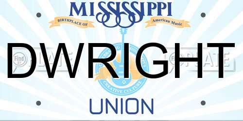 DWRIGHT Mississippi License Plate