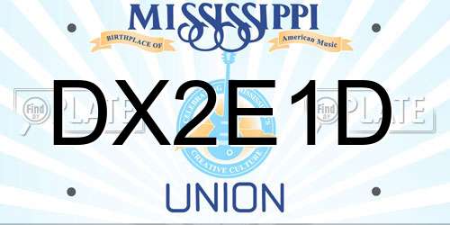 DX2E1D Mississippi License Plate