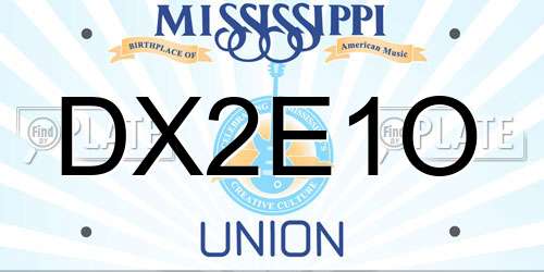 DX2E1O Mississippi License Plate