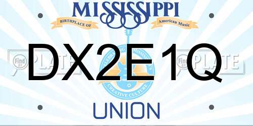 DX2E1Q Mississippi License Plate