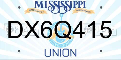 DX6Q415 Mississippi License Plate