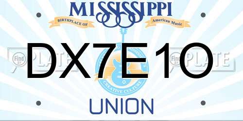 DX7E1O Mississippi License Plate