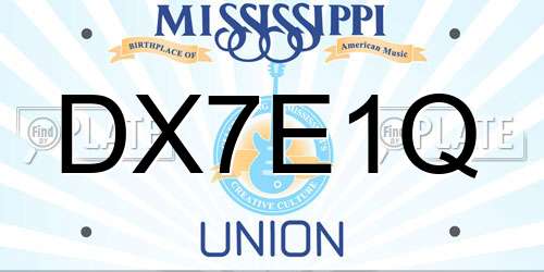 DX7E1Q Mississippi License Plate