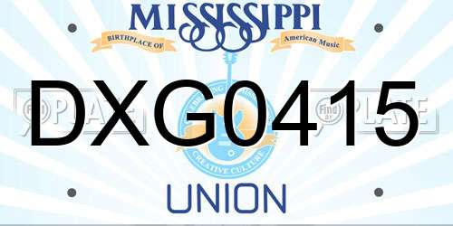 DXG0415 Mississippi License Plate