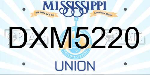 DXM5220 Mississippi License Plate