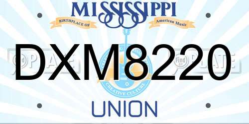 DXM8220 Mississippi License Plate