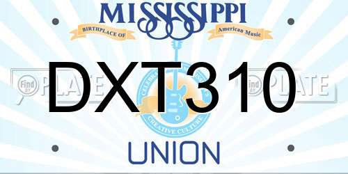 DXT310 Mississippi License Plate