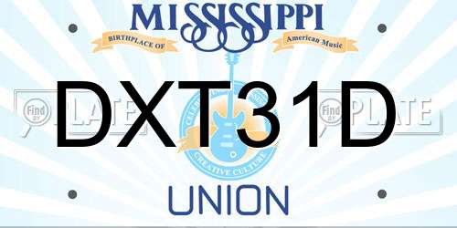 DXT31D Mississippi License Plate