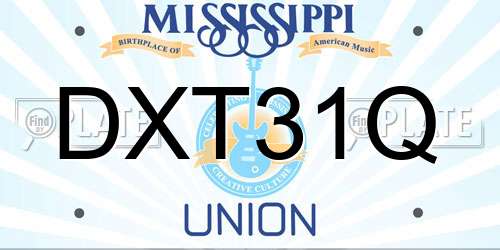 DXT31Q Mississippi License Plate