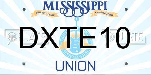 DXTE10 Mississippi License Plate