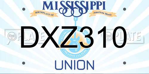 DXZ310 Mississippi License Plate