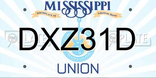 DXZ31D Mississippi License Plate