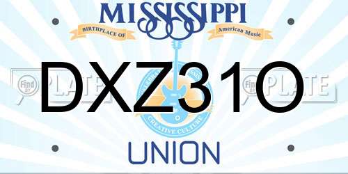 DXZ31O Mississippi License Plate