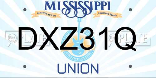 DXZ31Q Mississippi License Plate