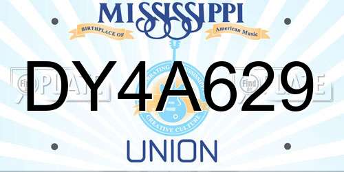 DY4A629 Mississippi License Plate
