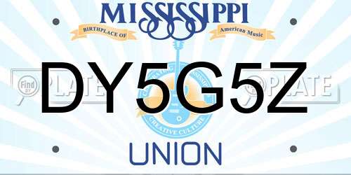 DY5G5Z Mississippi License Plate