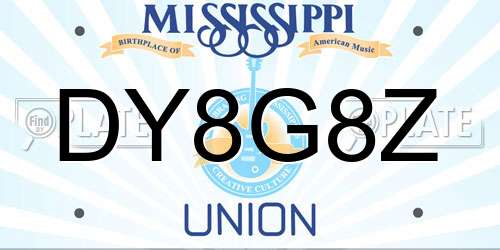 DY8G8Z Mississippi License Plate
