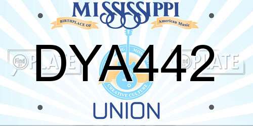 DYA442 Mississippi License Plate