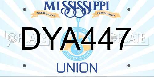 DYA447 Mississippi License Plate